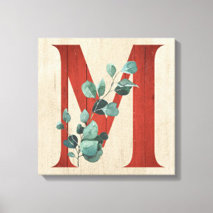 Kanvastrycket Rustic Wood & Eucalyptus Brev M Canvastryck