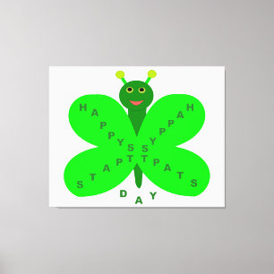 Kanvastrycket Saint Patricks Day Butterfly Canvastryck