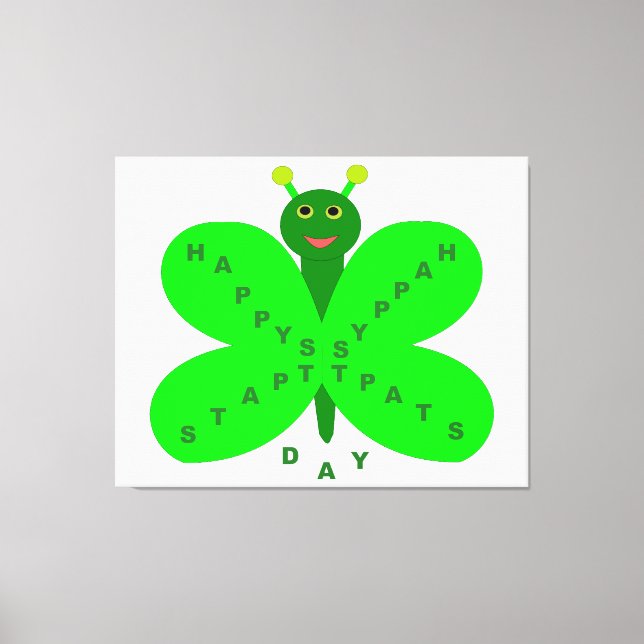 Kanvastrycket Saint Patricks Day Butterfly Canvastryck (Framsida)