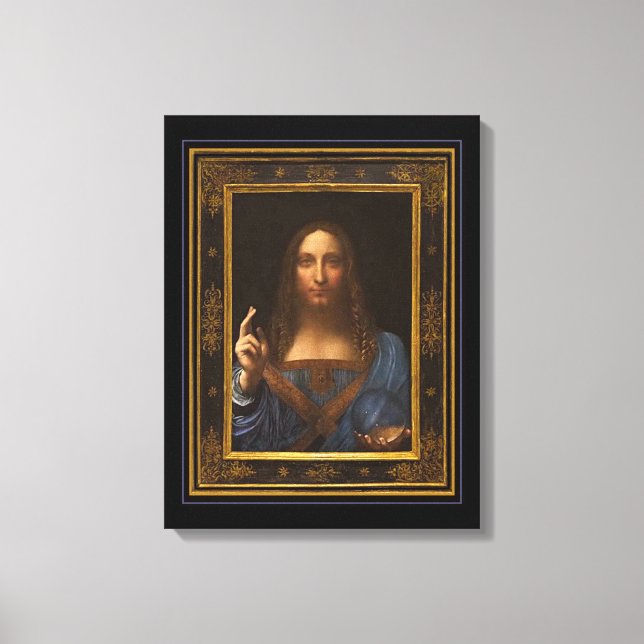 Kanvastrycket Salvator Mundi 1500 Leonardo da Vinc Canvastryck (Framsida)