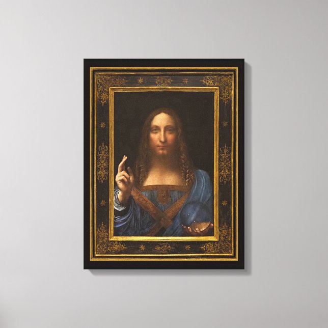 Kanvastrycket Salvator Mundi 1500 Leonardo da Vinc Canvastryck (Framsida)