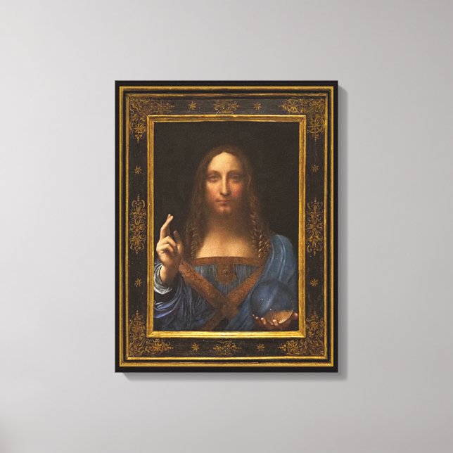 Kanvastrycket Salvator Mundi 1500 Leonardo da Vinc Canvastryck (Framsida)