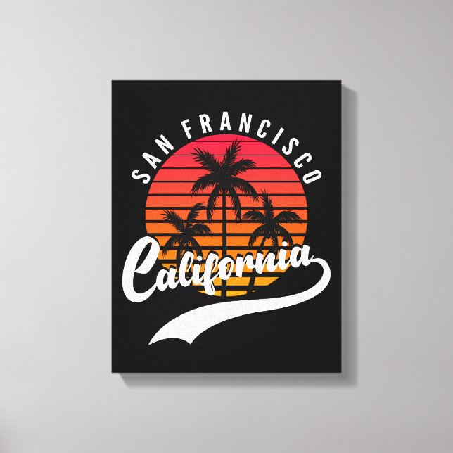 Kanvastrycket San Francisco Retro Sunset Canvastryck (Framsida)