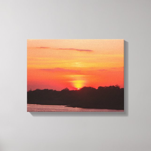 Kanvastrycket Savannah River Sunset Canvastryck (Framsida)