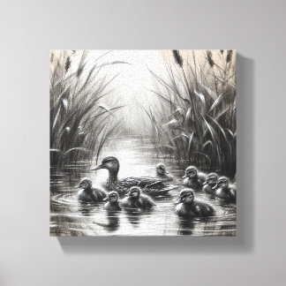 Kanvastrycket Serene Mor och Hennes hercklings Canvastryck