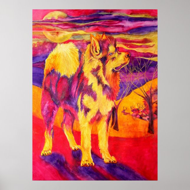 Kanvastrycket siberian husky Djur älskare Poster (Framsidan)