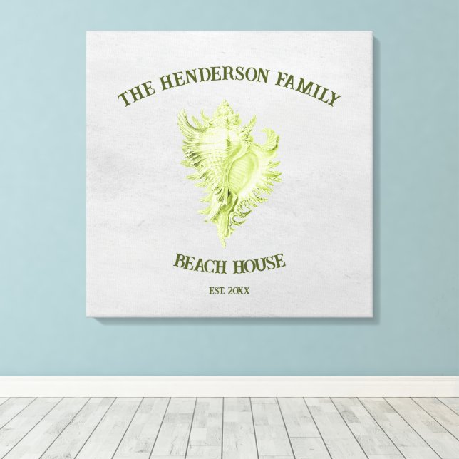 Kanvastrycket Snäcka för grönt Canvastryck (Insitu (trägolv))