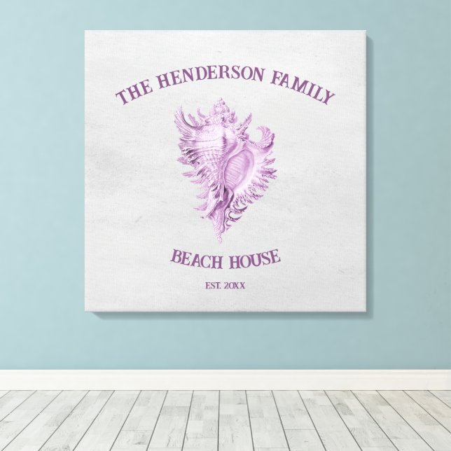 Kanvastrycket Snäcka för magenta Canvastryck (Insitu (trägolv))