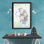 Kanvastrycket Sommarbrygga (olika storlekar) Canvastryck<br><div class="desc">En vacker design av en kvinna med Wisteria och Peonies-hår som njuter av en sommarbryggning på ett kanvastryck. Olika tillgängliga storlekar.</div>