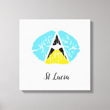 Kanvastrycket St Lucia Flagga läppar