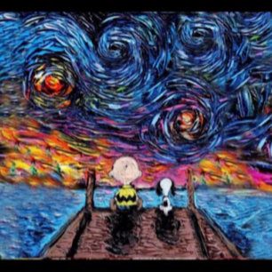 kanvastrycket "Starry Night in Berömd Vinkarare" m Canvastryck