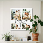 Kanvastrycket Stor 4 Photo White Family Collage Canvastryck<br><div class="desc">Ett stort storlekt,  modernt och unikt kanvastryck för familjefolkodssökning som kan anpassas efter fyra favoriter i bilder. Lycklig-familjeminnen Fotohemsdecor biet personlig med snyggtens skripttypsnitt "familj".</div>