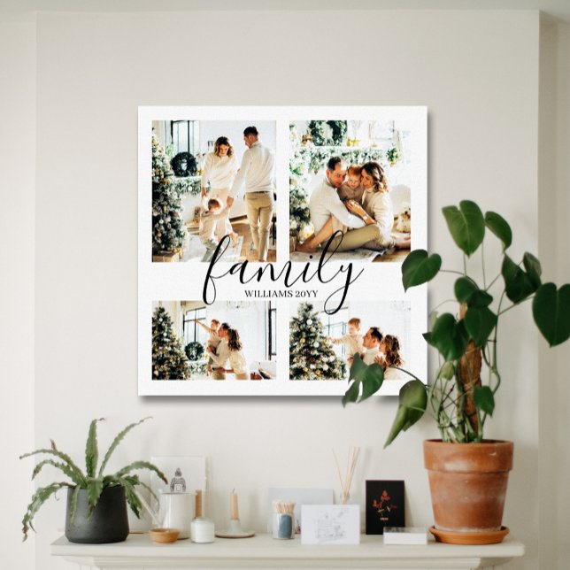 Kanvastrycket Stor 4 Photo White Family Collage Canvastryck (Skapare uppladdad)