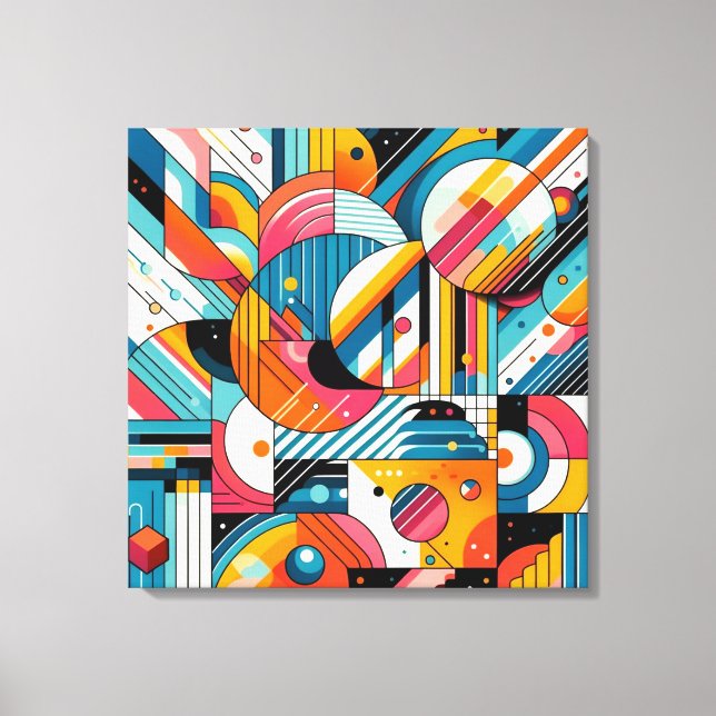 Kanvastrycket Stretch - färgfull geometrisk grafik Canvastryck (Framsida)