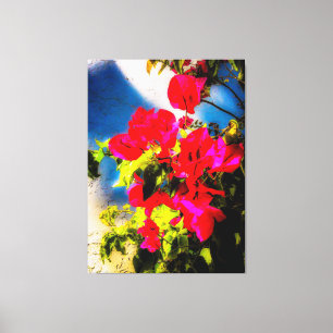 Kanvastrycket Stretched i Bright Flowers Canvastryck