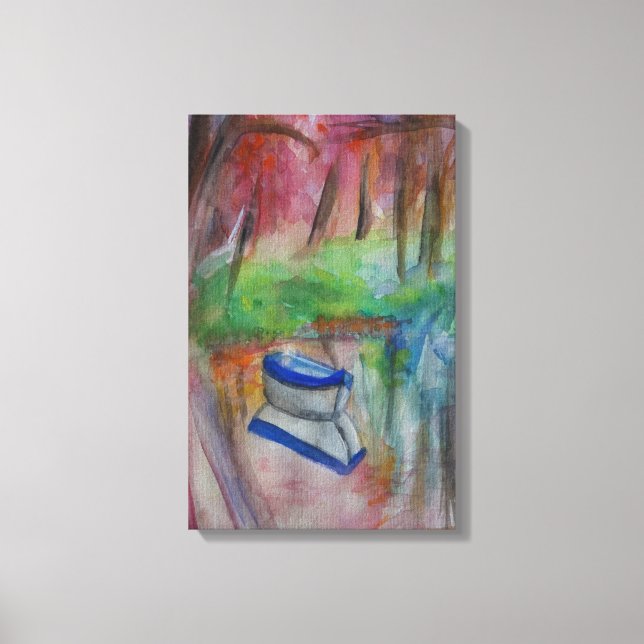 Kanvastrycket Stretcherat med vattenfärg för booat Canvastryck (Framsida)