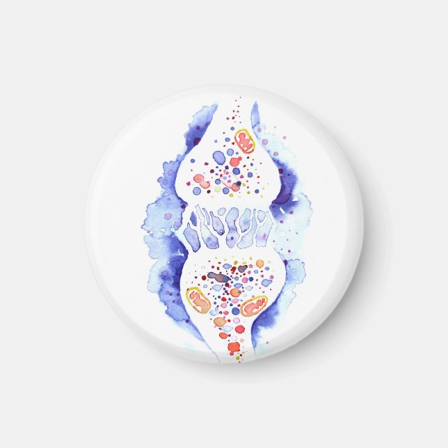 Kanvastrycket Synapse och nervimpuls Magnet (Framsidan)