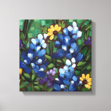 kanvastrycket "Texas Wildblommor - Bluebonnets"