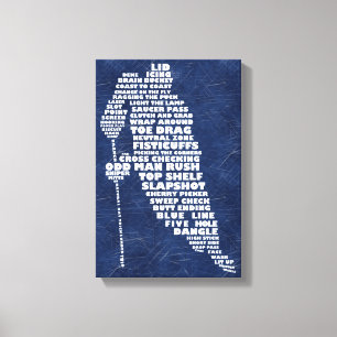 Kanvastrycket Text Art i Hockey Player Canvastryck