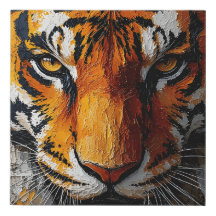 Kanvastrycket Tiger Gaze Wall Art