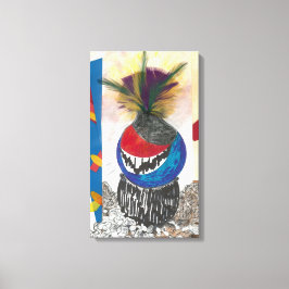 kanvastrycket "Tribal Design Blue" Fin Art Canvastryck