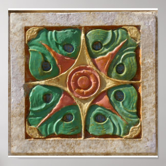 Kanvastrycket Tulsa Art Deco-ruta Poster