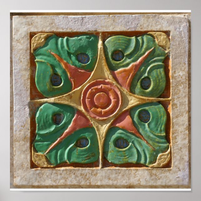 Kanvastrycket Tulsa Art Deco-ruta Poster (Framsidan)