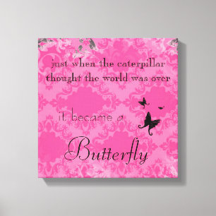 Kanvastrycket vintage Butterfly Quote Canvastryck