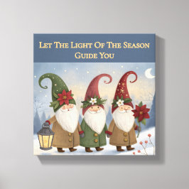 Kanvastrycket vintage Elves Winter Stroll Stretche Canvastryck