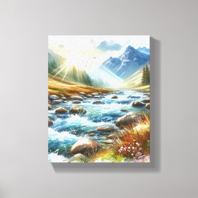 Kanvastrycket WALL ART Mountain liggande Canvastryck (Framsida)