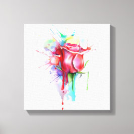 Kanvastrycket Watercolor Paint Drip Ro Canvastryck