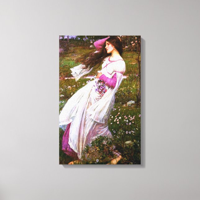 Kanvastrycket Waterhouse Windblommor Canvastryck (Framsida)