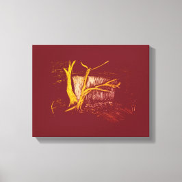 Kanvastrycket White Guld Waterfall Canvastryck