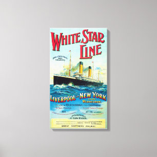 KANVASTRYCKET WHITR STAR LINE OCEAN POST STEAMER CANVASTRYCK