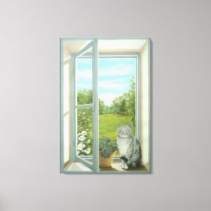 kanvastrycket "Windows Garden View" Canvastryck