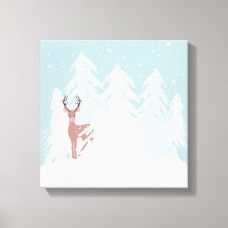 Kanvastrycket Winter Onederland Wonderland Hjort Canvastryck