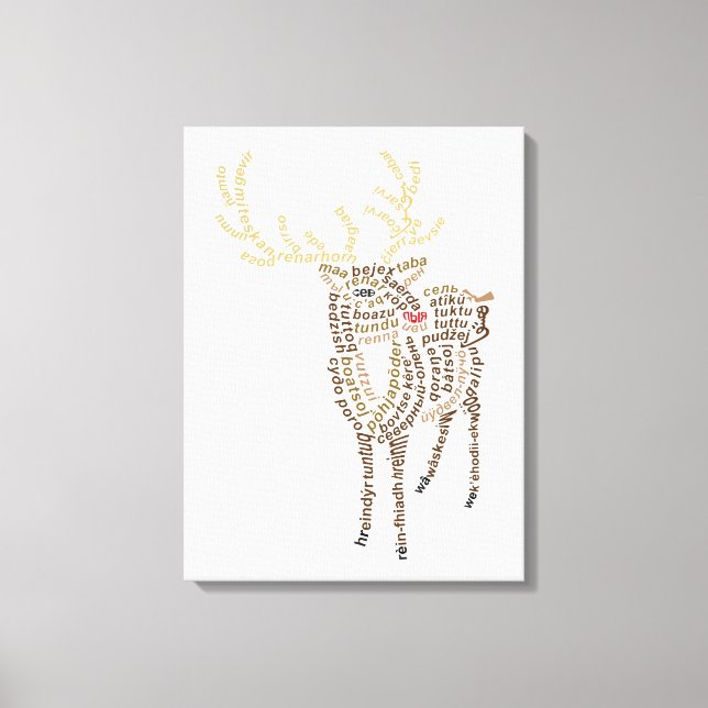 Kanvastrycket World Ord Reindeer Canvastryck (Framsida)