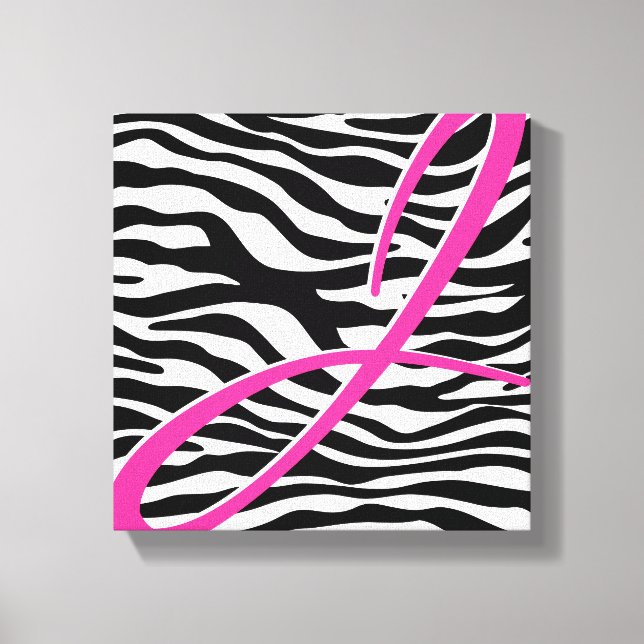 Kanvastrycket Zebra Monogram Canvastryck (Framsida)
