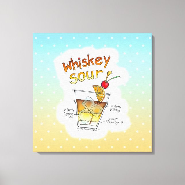 KANVASUTSKRIFTER - WHISKEY SOUR RECEPT COCKTAIL KO CANVASTRYCK (Framsida)