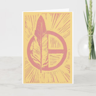 Kanza Linocut notecard Kort