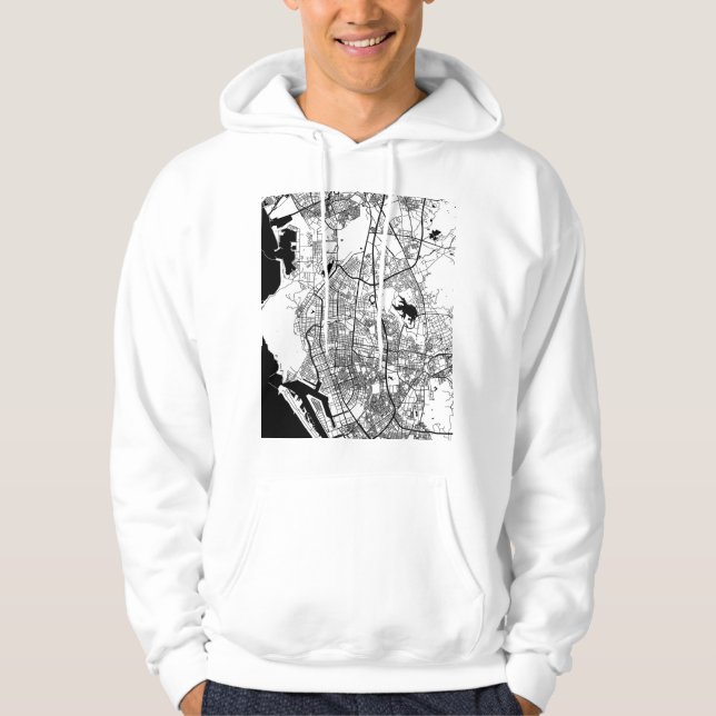Kaohsiung City Taiwan Karta Hoodie (Framsida)