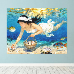 "Kaori of Tides" - An Ocean Porträtt Canvastryck