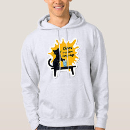 Kaos är mitt kärleksspråk Svart katt-hoodie Hoodie