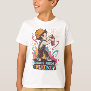 Kaos Föda Kreativitet – Retro Graffiti Popkonst T Shirt