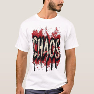 Kaos Förstörd Grunge-typografi - Kantig stänk T Shirt