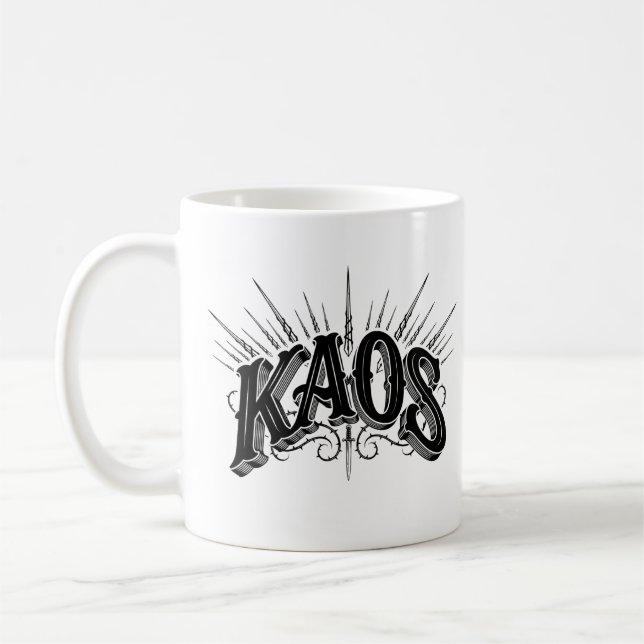 KAOS Gamer Retro Speldesign Kaffemugg (Vänster)