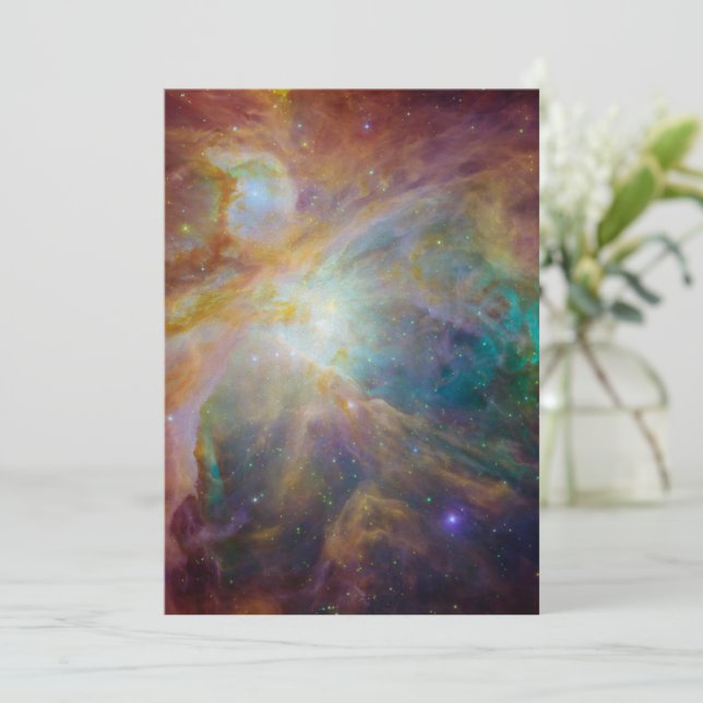Kaos i Orions hjärta Spitzer Hubble kompositbild Julkort (Stående Fram)
