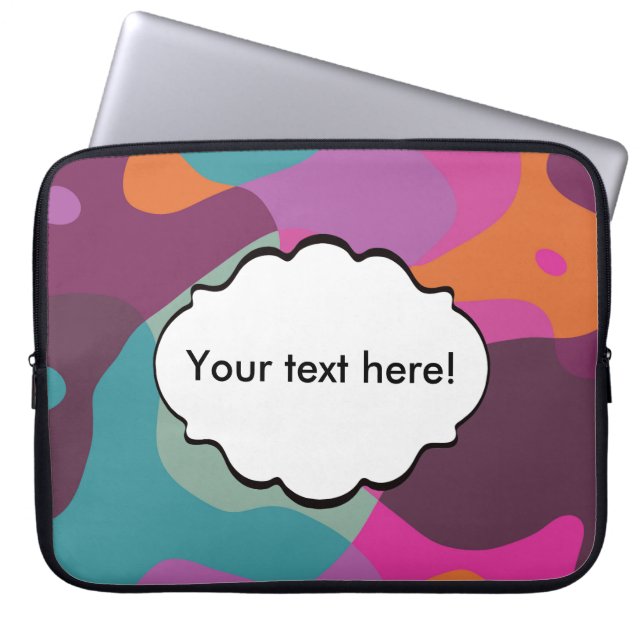 Kaos i retro färger laptop fodral (Framsidan)