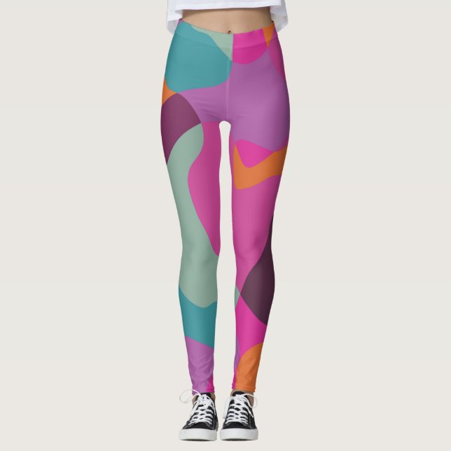 Kaos i retro färger leggings (Framsida)