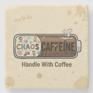 Kaos & Koffein Roligt Föräldraskap Mamma Liv Kaffe Stenunderlägg